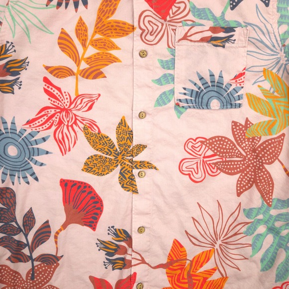 Roark Shirt Mens M Pink Multi Journey Zealandia Floral Classic Fit Short Sleeve - Picture 3 of 9
